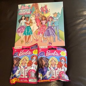 New Barbie  BUNDLE—-softback storybook and two surprise Barbie career figurines